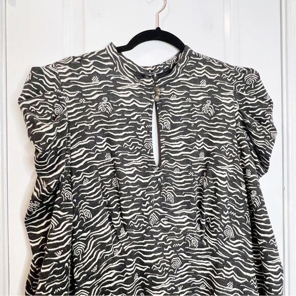 Anthropologie Puff-Sleeved Jacquard Midi Dress Size XL - Picture 7 of 12